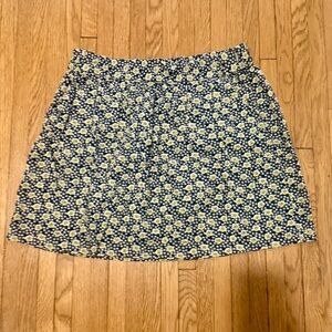 Floral Blue, Lime, White Women's Skirt